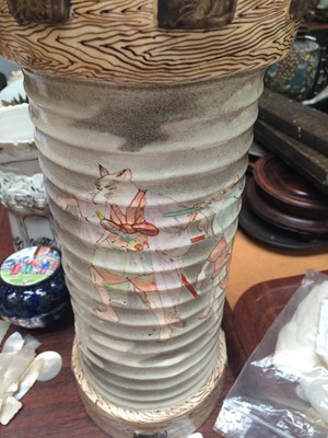 Lot 304 - A Japanese Satsuma Vase, Meiji Period, painted...