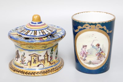 Lot 287 - A Sevres Style Porcelain Beaker, circa 1800,...