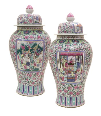 Lot 149 - A Large Pair of Chinese Porcelain Floor Vases...