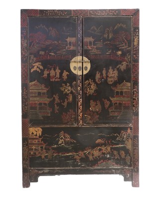 Lot 780 - A Chinese Ebonised and Parcel Gilt Wedding...