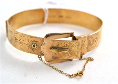 Lot 171 - A 9ct gold buckle bangle (a.f.)