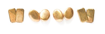 Lot 433 - A Pair of 9 Carat Gold Cufflinks, comprising...