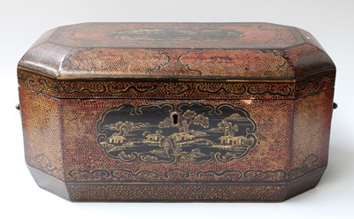 Lot 297 - A Chinese Export Lacquered Box, early 19th...