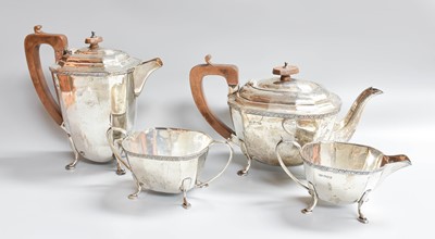 Lot 1 - A Four-Piece George V Silver Tea-Service, by...
