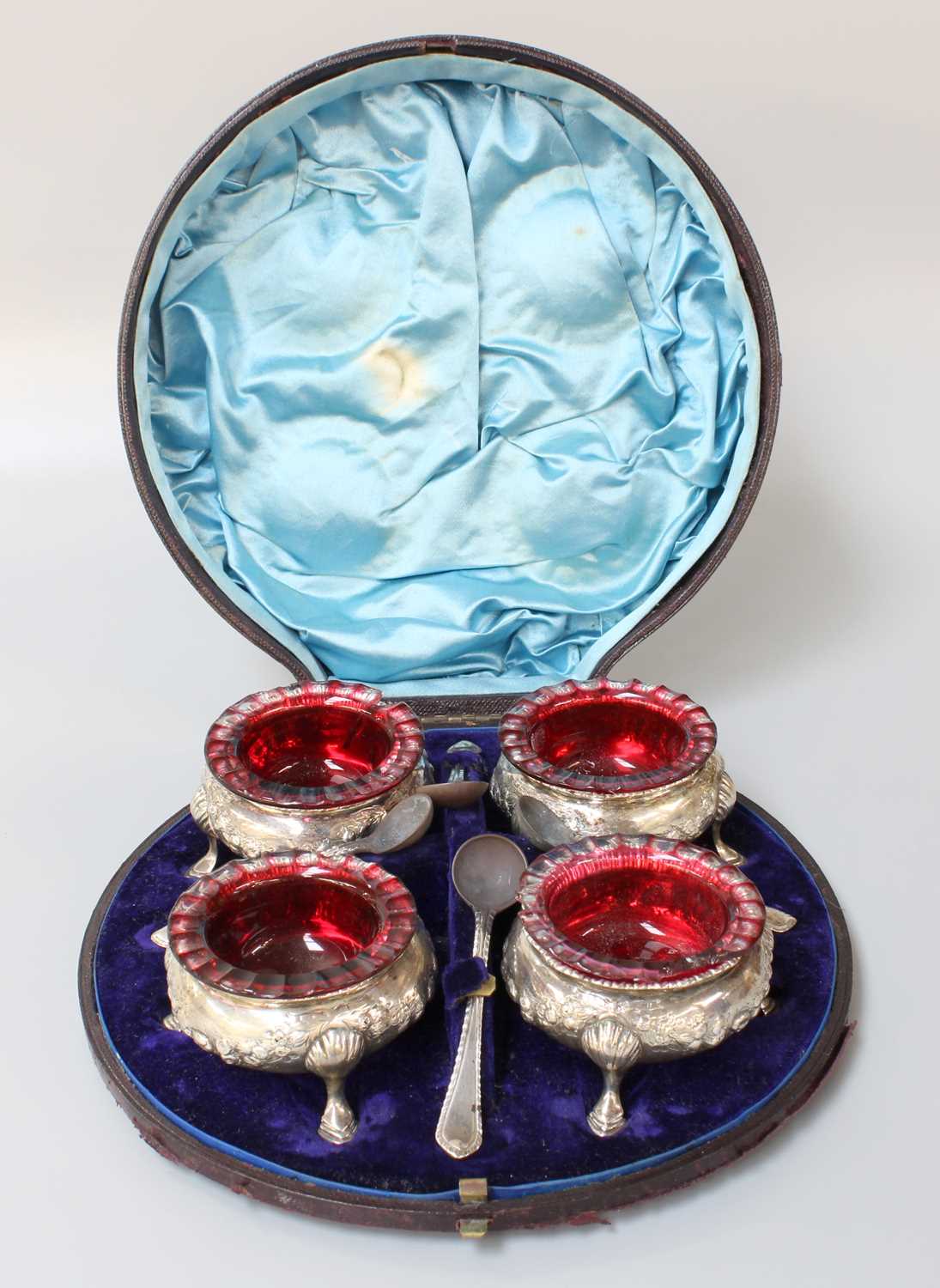 Lot 168 - A Cased Set of Four Victorian Silver...