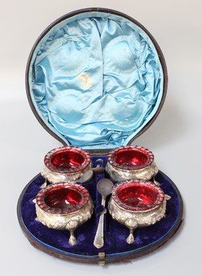 Lot 168A - A Cased Set of Four Victorian Silver...