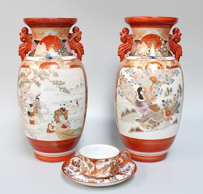 Lot 317 - A Pair of Japanese Kutani Porcelain Vases,...