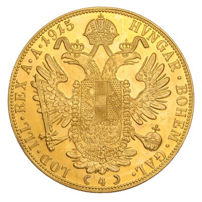 Lot 306 - Austria, 4 Ducats 1915, restrike, (.986 gold,...