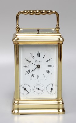 Lot 278 - A 20th Century Brass Repeater Carriage Clock,...