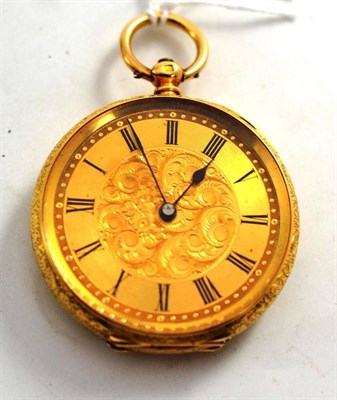 Lot 189 - A lady's fob watch stamped '18K'