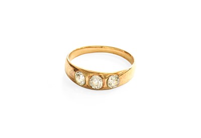 Lot 13 - A Late Victorian Diamond Three Stone Ring, the...