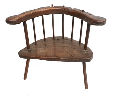 Lot 707 - A Primitive Oak Stick-Back Armchair, probably...