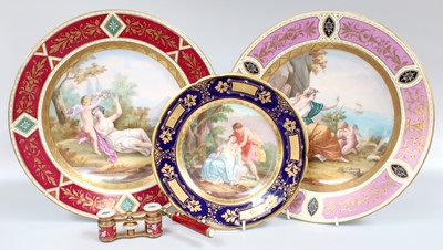 Lot 336 - A Pair of Vienna Style Porcelain Chargers,...