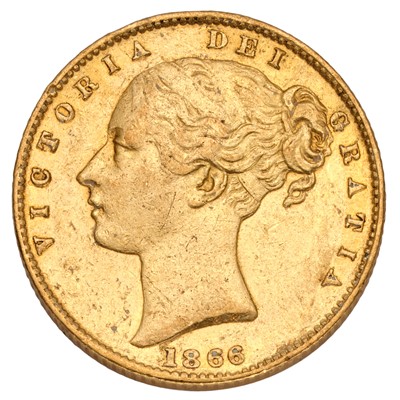 Lot 179 - Victoria, Sovereign 1866, die no. 38 (Marsh 51,...