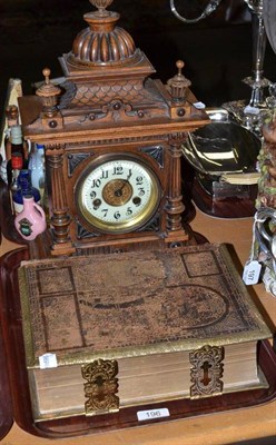 Lot 196 - Early 20th century walnut mantel clock and one volume ";The History of the Irish Nation"; by...