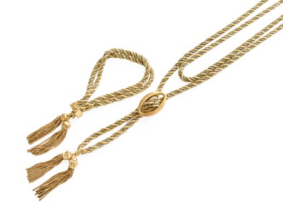 Lot 66 - A Bi-Colour Rope Twist Necklace and Bracelet,...