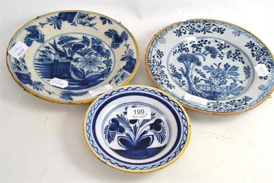 Lot 199 - Three yellow tin glaze plates