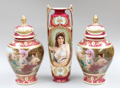 Lot 325 - A Vienna Style Porcelain Twin-Handled Vase,...