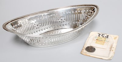 Lot 126 - An Oval Silver Pierced Dish, and a Roman coin