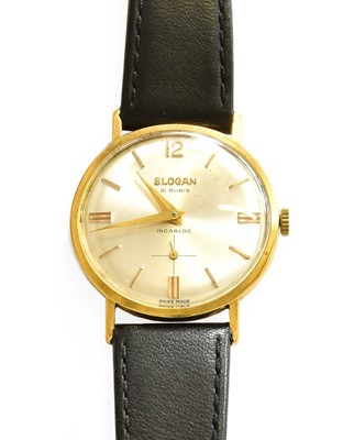 Lot 14 - An 18 Carat Gold Wristwatch, signed Slogan