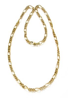 Lot 464 - A 9 Carat Gold Figaro Link Chain, length 46cm