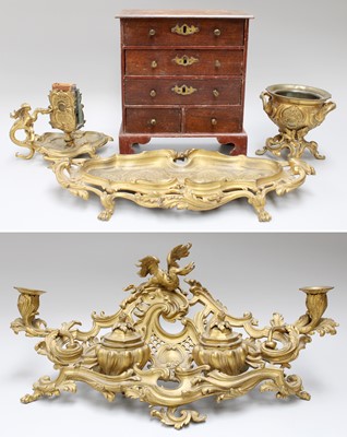 Lot 324 - A French Gilt Bronze Desk Set, late 19th...