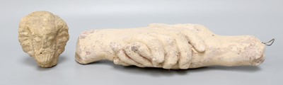 Lot 289 - A Plaster Cast of Two Clasped Hands and a...