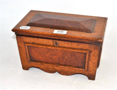 Lot 208 - An early 19th century oak, walnut and mahogany tea caddy