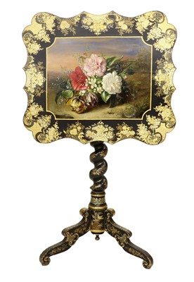 Lot 827 - A Victorian Ebonised, Parcel-Gilt and...