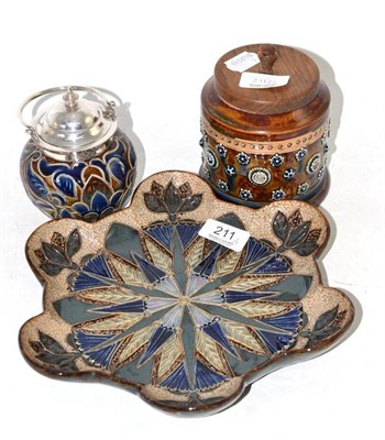 Lot 211 - Three Doulton stoneware pieces