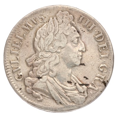 Lot 27 - William III, Crown 1696, OCTAVO, first draped...