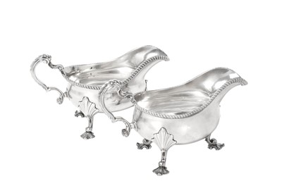Lot 2002 - A Pair of George III Silver Sauceboats