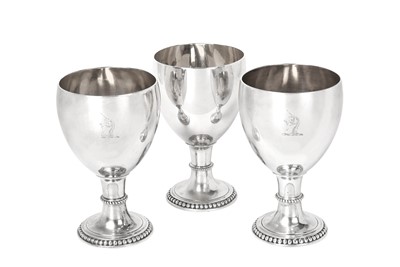 Lot 2009 - Three George III Silver Goblets