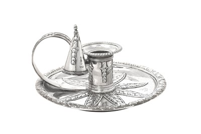 Lot 2019 - A George III Silver Chamber-Candlestick