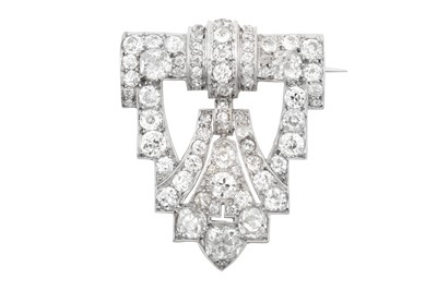 Lot 2286 - An Art Deco Diamond Brooch of openwork...