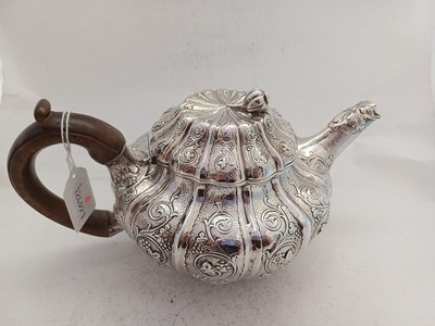 Lot A Pair of George IV Silver Teapots
