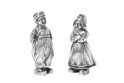 Lot A Pair of German Novelty Silver Pepperettes