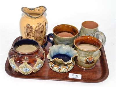 Lot 216 - Seven Doulton stoneware pieces