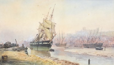 Lot 629 - George Weatherill (1810-1890) Low Tide, Whitby...