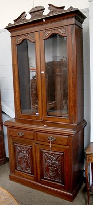 Lot 1186 - A Late Victorian Walnut Glazed Bookcase,...