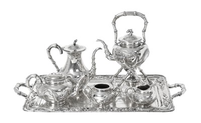 Lot 2088 - A Five-Piece Chinese Export Silver Tea and Coffee-Service With a Tray En Suite