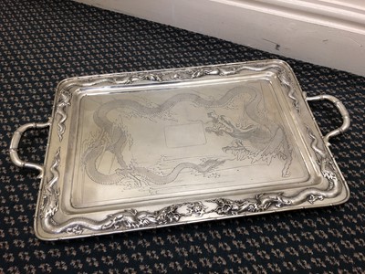 Lot 2088 - A Five-Piece Chinese Export Silver Tea and Coffee-Service With a Tray En Suite