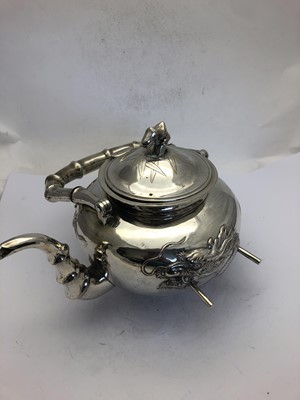 Lot 2088 - A Five-Piece Chinese Export Silver Tea and Coffee-Service With a Tray En Suite