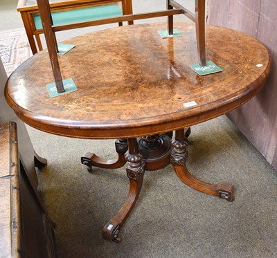 Lot 1258 - A Victorian Walnut and Inlaid Centre Table, of...