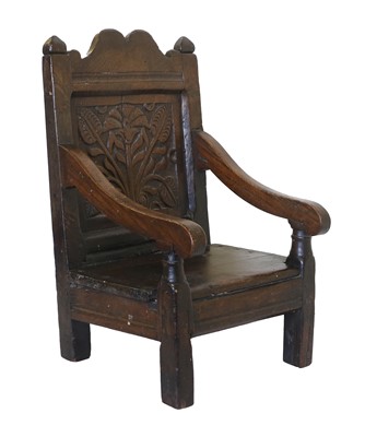 Lot 739 - An Early 18th Century Joined Oak Child's Open...