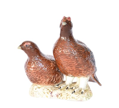 Lot 231 - Beswick Grouse (Pair), model No. 2063, red and...