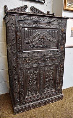 Lot 1216 - A 17th century Style Oak Cupboard, some...