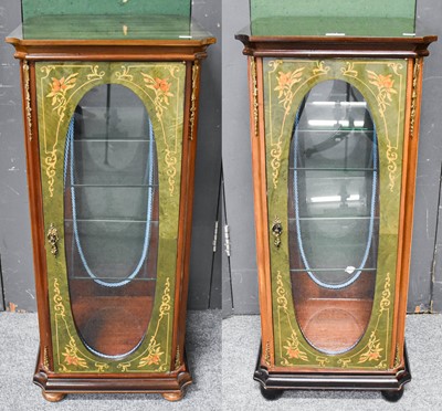 Lot 1110 - A Pair of Reproduction Marquetry Display...