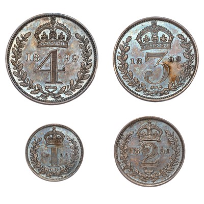 Lot 75 - Victoria, Maundy Set 1899, 4 coins comprising...