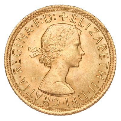 Lot 203 - Elizabeth II, Sovereign 1965; about...